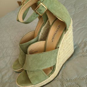 Green Wedge Sandals- never worn
